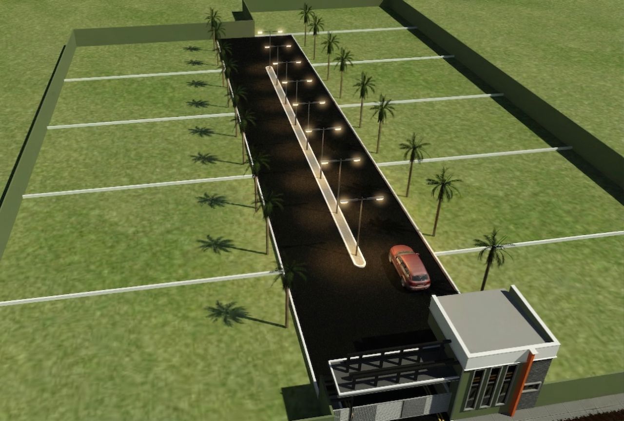 Aerial preview of Anog Palm Residence road layout and plot arrangement